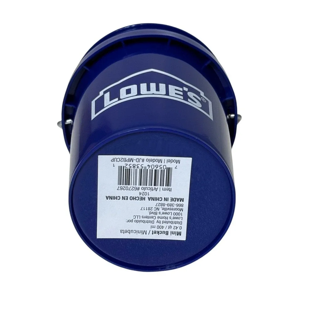 Lowe's Mini Blue Buckets 0.42qt 400ml‎ Set of 5 Plastic Pail with Handle Paint